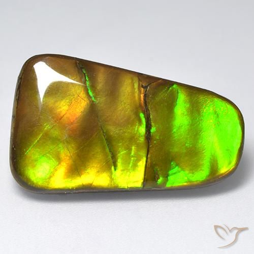 18.48 ct Multicolor Ammolite Gemstone, Ammolite Gem in Fancy Cabochon Shape for Sale.