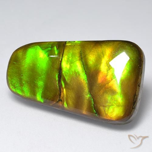 18.48 ct Multicolor Ammolite Stone, Natural Ammolite in Fancy Cabochon Shape for Sale