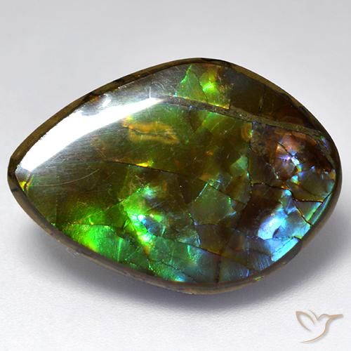 13.64 ct Multicolor Ammolite Stone, Natural Ammolite in Fancy Cabochon Shape for Sale