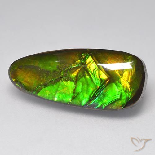 9.58 ct Multicolor Ammolite Stone, Natural Ammolite in Fancy Cabochon Shape for Sale