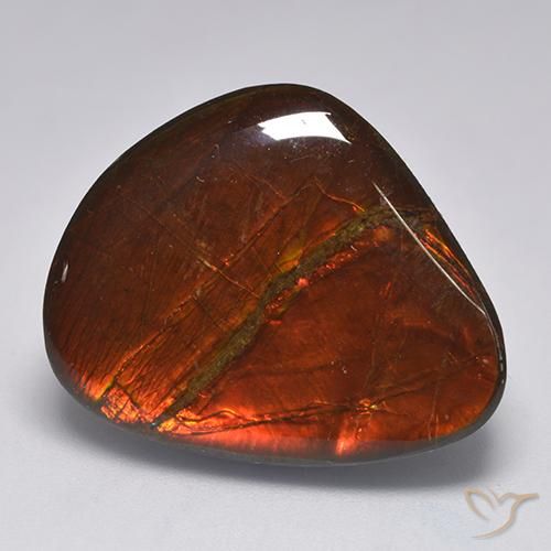 22.11 ct Multicolor Ammolite Stone, Natural Ammolite in Fancy Cabochon Shape for Sale