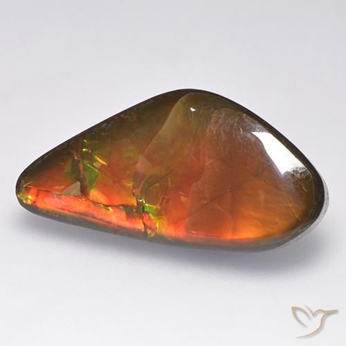 13.86 ct Multicolor Ammolite Stone, Natural Ammolite in Fancy Cabochon Shape for Sale