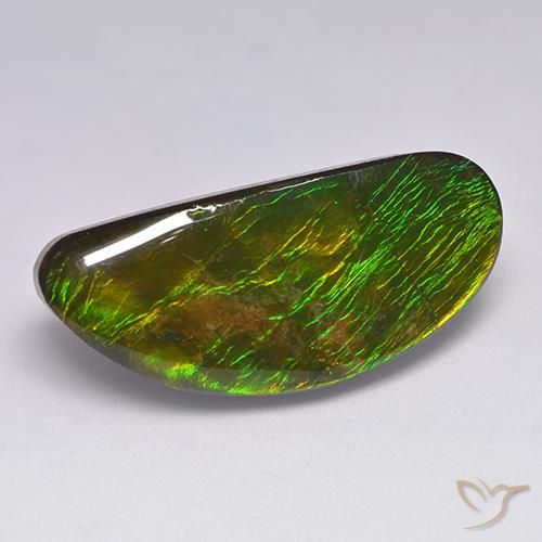 18.57 ct Multicolor Ammolite Stone, Natural Ammolite in Fancy Cabochon Shape for Sale