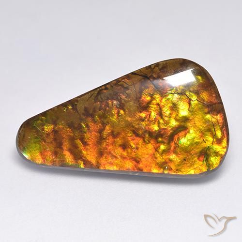 18.34 ct Multicolor Ammolite Stone, Natural Ammolite in Fancy Cabochon Shape for Sale