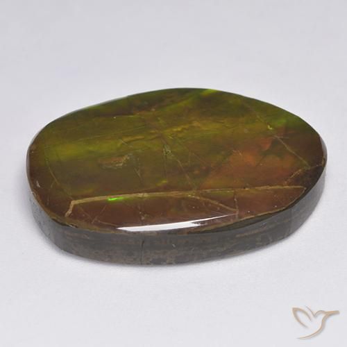 Ammolite Gemstone in 25 x 18 mm (calibrated) Size for Sale, Ammolite Stone in Multicolor Color