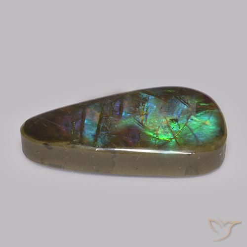 Ammolite Gemstone in 25.8 x 16.7 mm Size for Sale, Ammolite Stone in Multicolor Color