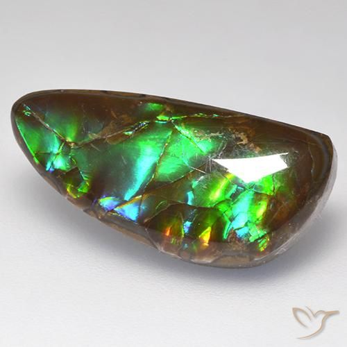 10.29 ct Multicolor Ammolite Stone, Natural Ammolite in Fancy Cabochon Shape for Sale