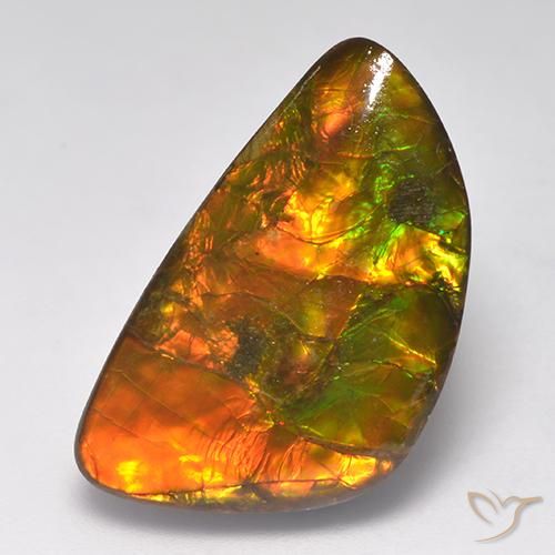 14.90 ct Multicolor Ammolite Stone, Natural Ammolite in Fancy Cabochon Shape for Sale
