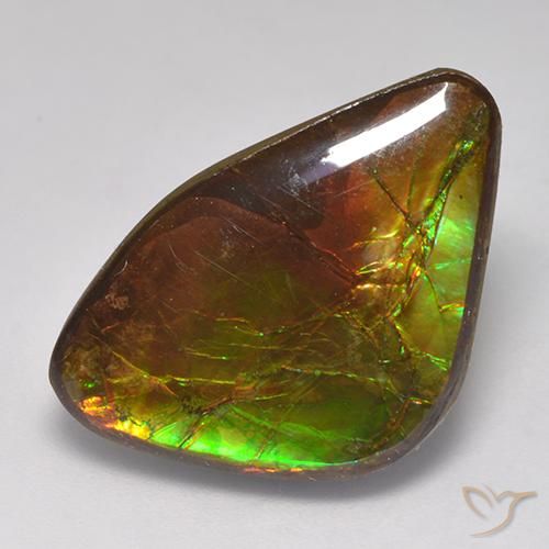 14.18 ct Multicolor Ammolite Stone, Natural Ammolite in Fancy Cabochon Shape for Sale