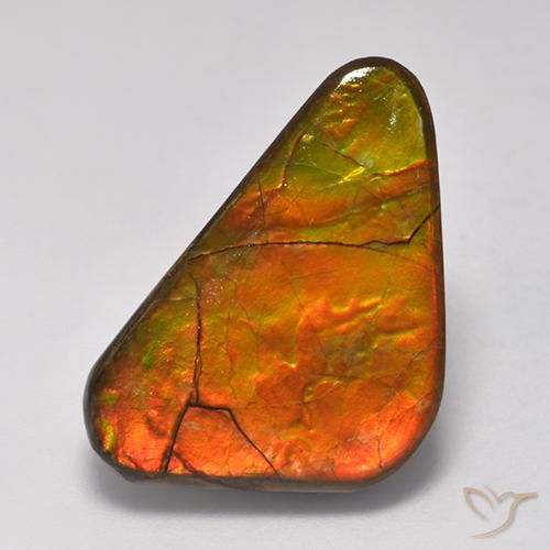 13.81 ct Multicolor Ammolite Stone, Natural Ammolite in Fancy Cabochon Shape for Sale