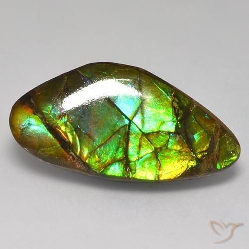 13.97 ct Multicolor Ammolite Stone, Natural Ammolite in Fancy Cabochon Shape for Sale