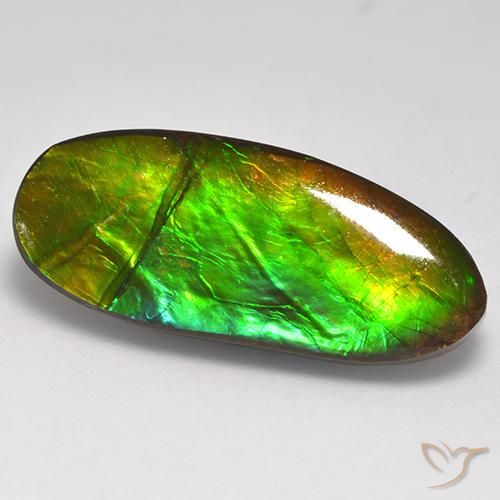 16.31 ct Multicolor Ammolite Stone, Natural Ammolite in Fancy Cabochon Shape for Sale