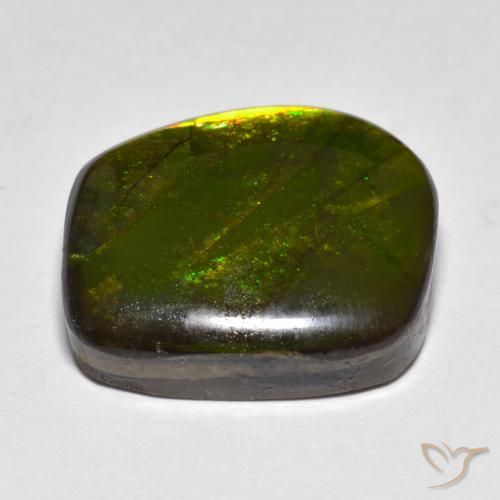 Ammolite Gemstone in 17.6 x 15.3 mm Size for Sale, Ammolite Stone in Multicolor Color