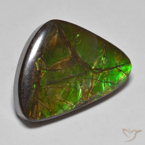 10.78 ct Multicolor Ammolite Stone, Natural Ammolite in Fancy Cabochon Shape for Sale