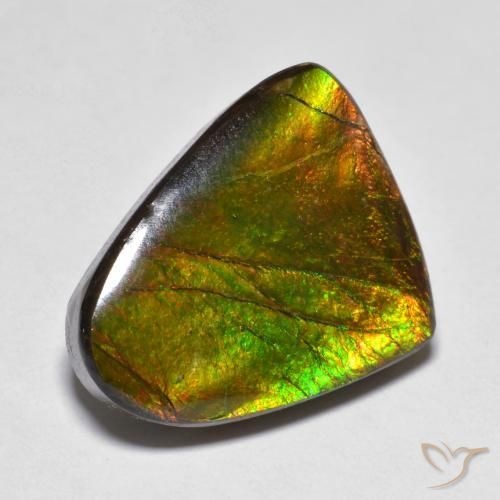 10.20 ct Multicolor Ammolite Stone, Natural Ammolite in Fancy Cabochon Shape for Sale