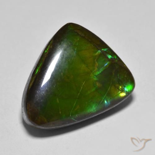 12.07 ct Multicolor Ammolite Stone, Natural Ammolite in Fancy Cabochon Shape for Sale