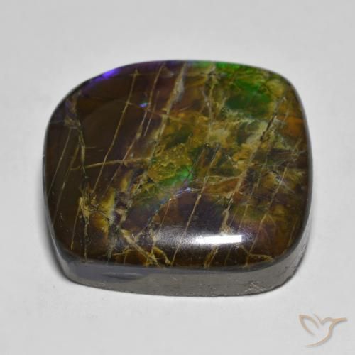 Ammolite Gemstone in 19.6 x 18.6 mm Size for Sale, Ammolite Stone in Multicolor Color
