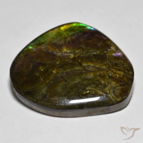 Ammolite Gemstone in 25.1 x 22 mm Size for Sale, Ammolite Stone in Multicolor Color