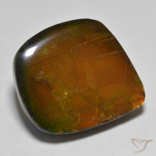 16.24 ct Multicolor Ammolite Stone, Natural Ammolite in Fancy Cabochon Shape for Sale