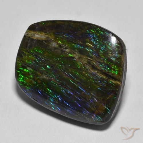 17.51 ct Multicolor Ammolite Stone, Natural Ammolite in Fancy Cabochon Shape for Sale