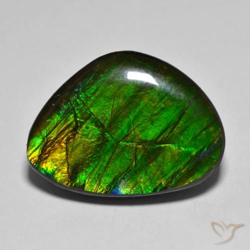 14.85 ct Multicolor Ammolite Stone, Natural Ammolite in Fancy Cabochon Shape for Sale
