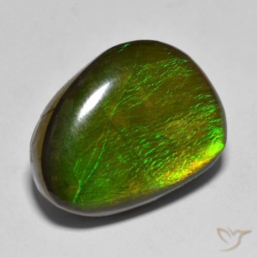 11.23 ct Multicolor Ammolite Stone, Natural Ammolite in Fancy Cabochon Shape for Sale