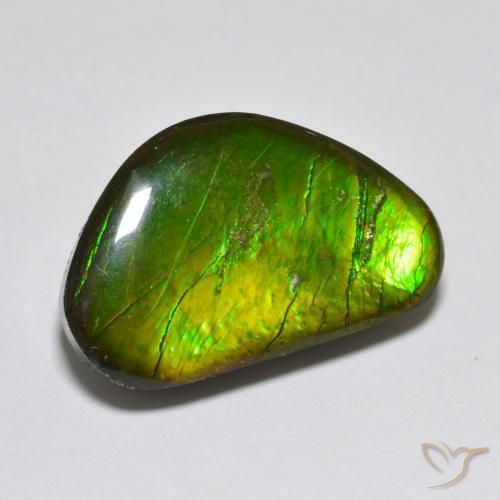 10.81 ct Multicolor Ammolite Stone, Natural Ammolite in Fancy Cabochon Shape for Sale