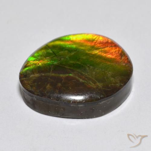 Ammolite Gemstone in 17.8 x 15.6 mm Size for Sale, Ammolite Stone in Multicolor Color