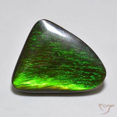 13.96 ct Multicolor Ammolite Gemstone, Ammolite Gem in Fancy Cabochon Shape for Sale.