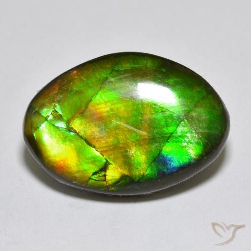 10.50 ct Multicolor Ammolite Gemstone, Ammolite Gem in Fancy Cabochon Shape for Sale.