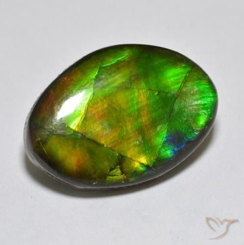 10.50 ct Multicolor Ammolite Stone, Natural Ammolite in Fancy Cabochon Shape for Sale