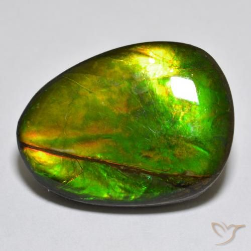 18.76 ct Multicolor Ammolite Stone, Natural Ammolite in Fancy Cabochon Shape for Sale