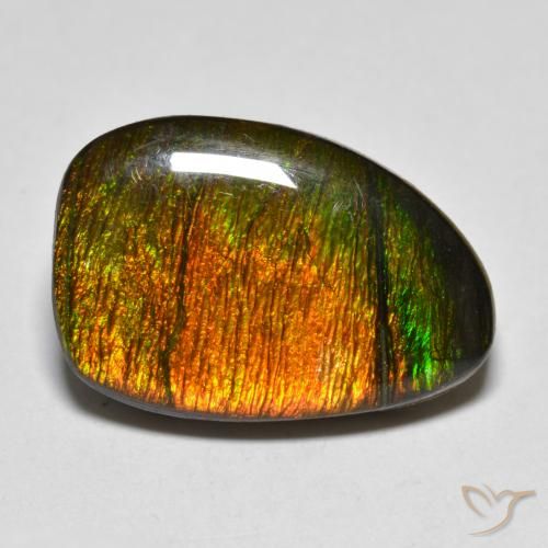 10.2 ct Fancy Ammolite, 19.9 x 13.1 mm From Canada, Photo A
