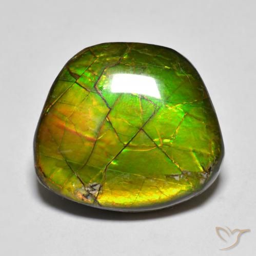 11.20 ct Multicolor Ammolite Stone, Natural Ammolite in Fancy Cabochon Shape for Sale