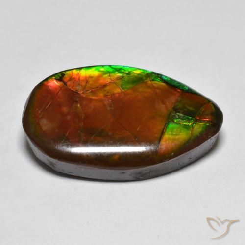 Ammolite Gemstone in 21.2 x 13 mm Size for Sale, Ammolite Stone in Multicolor Color
