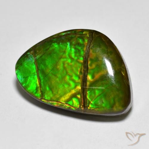 12.75 ct Multicolor Ammolite Stone, Natural Ammolite in Fancy Cabochon Shape for Sale