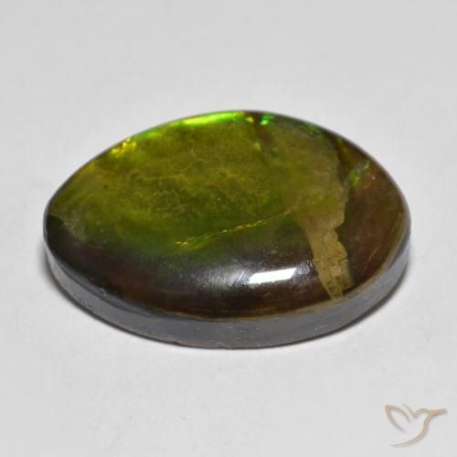 Ammolite Gemstone in 20 x 14 mm Size for Sale, Ammolite Stone in Multicolor Color