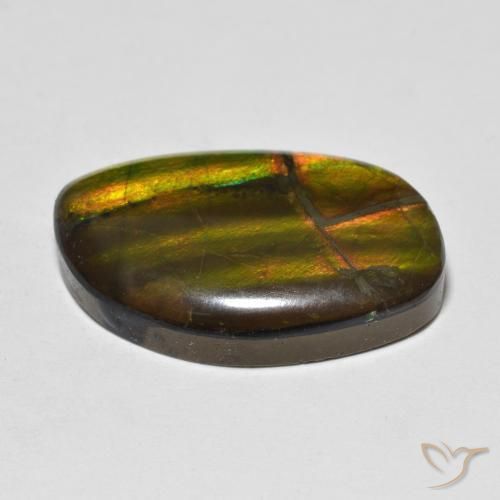 Ammolite Gemstone in 22.1 x 14.1 mm Size for Sale, Ammolite Stone in Multicolor Color