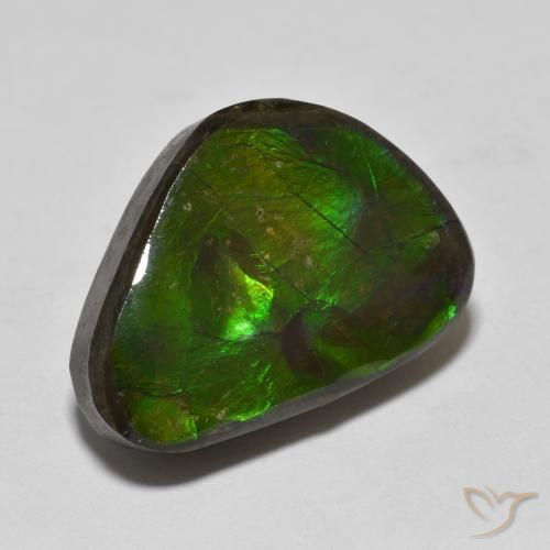 13.90 ct Multicolor Ammolite Stone, Natural Ammolite in Fancy Cabochon Shape for Sale