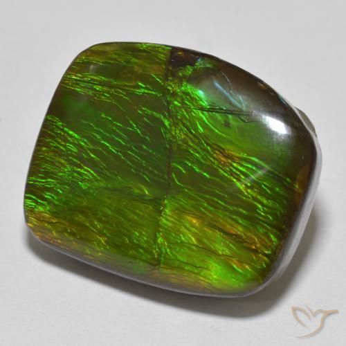 18.23 ct Multicolor Ammolite Stone, Natural Ammolite in Fancy Cabochon Shape for Sale