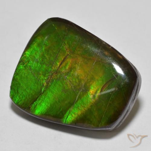 15.03 ct Multicolor Ammolite Stone, Natural Ammolite in Fancy Cabochon Shape for Sale