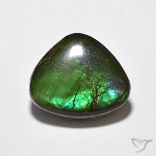 10.69 ct Multicolor Ammolite Gemstone, Ammolite Gem in Fancy Cabochon Shape for Sale.