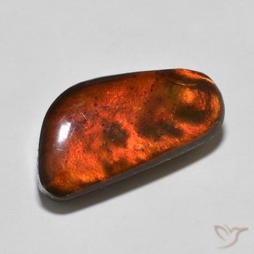 10.53 ct Multicolor Ammolite Stone, Natural Ammolite in Fancy Cabochon Shape for Sale