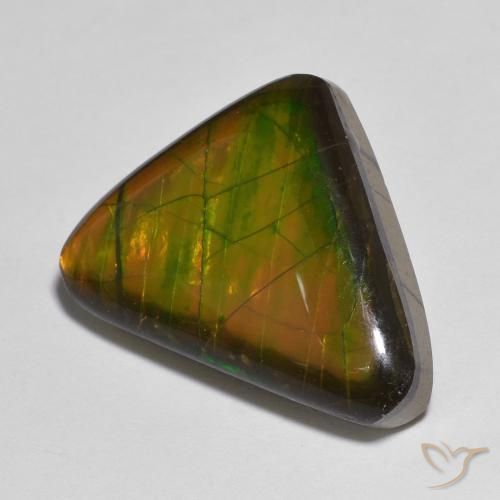 13.83 ct Multicolor Ammolite Stone, Natural Ammolite in Fancy Cabochon Shape for Sale