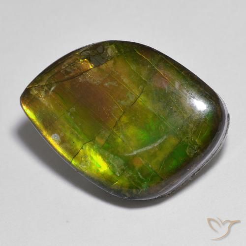 15.05 ct Multicolor Ammolite Stone, Natural Ammolite in Fancy Cabochon Shape for Sale