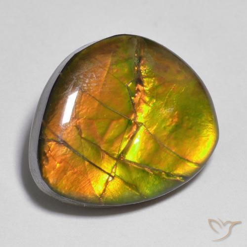 10.33 ct Multicolor Ammolite Stone, Natural Ammolite in Fancy Cabochon Shape for Sale