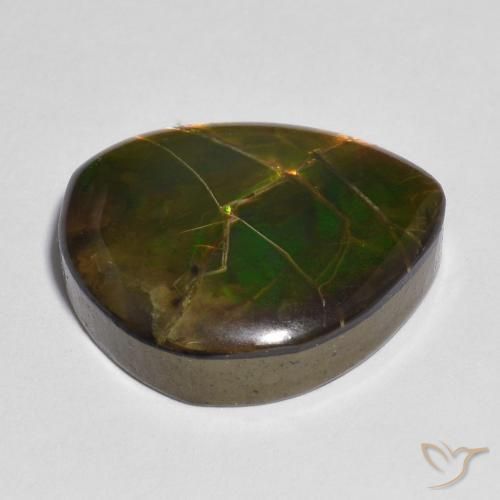 Ammolite Gemstone in 17.6 x 15 mm Size for Sale, Ammolite Stone in Multicolor Color