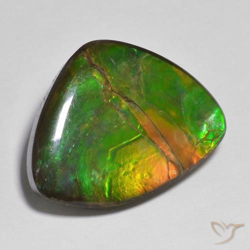 17.37 ct Multicolor Ammolite Stone, Natural Ammolite in Fancy Cabochon Shape for Sale