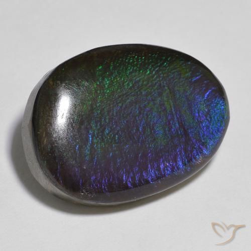 13.91 ct Multicolor Ammolite Stone, Natural Ammolite in Fancy Cabochon Shape for Sale