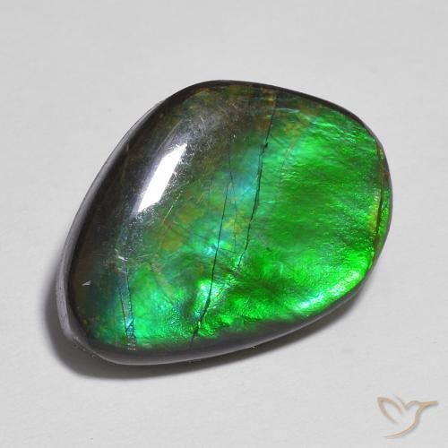 11.06 ct Multicolor Ammolite Gemstone, Ammolite Gem in Fancy Cabochon Shape for Sale.